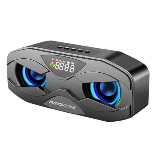 

M5 Cool Owl Design Bluetooth Speaker LED Flash Wireless Loudspeaker FM Radio Alarm Clock TF Card(Black)