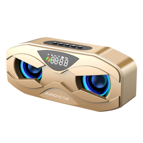 

M5 Cool Owl Design Bluetooth Speaker LED Flash Wireless Loudspeaker FM Radio Alarm Clock TF Card(Gold)