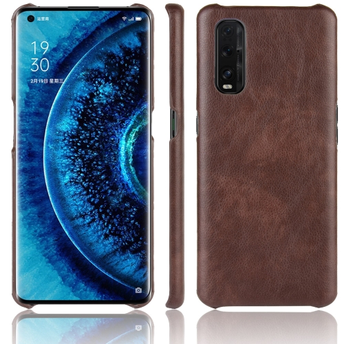 

For Oppo Find X2 Shockproof Litchi Texture PC + PU Case(Brown)