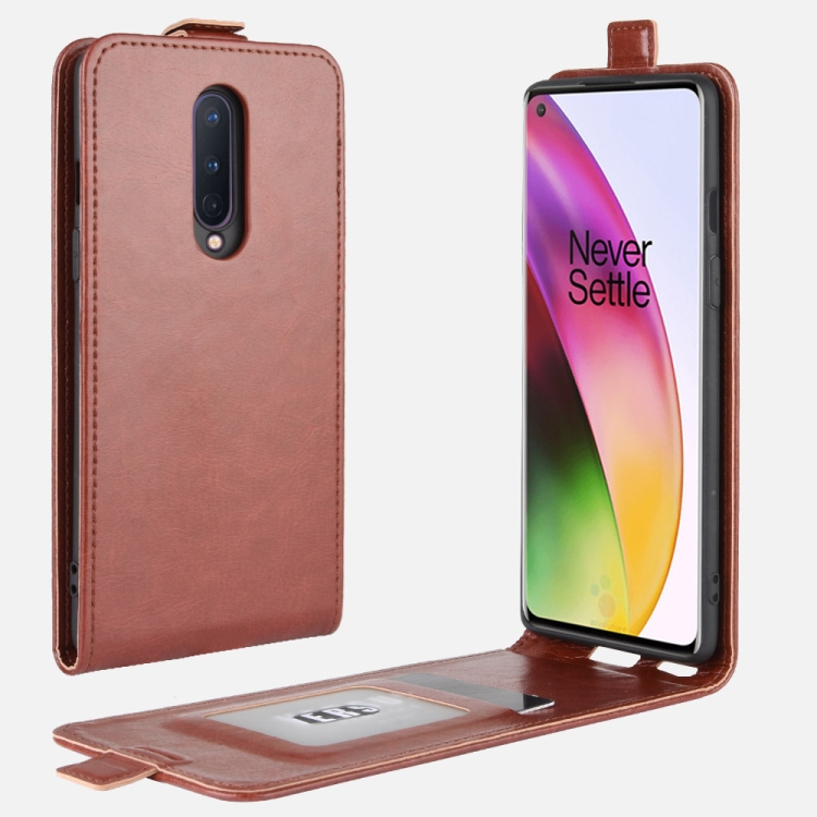 

For OnePlus 8 R64 Texture Single Vertical Flip Leather Protective Case with Card Slots & Photo Frame(Brown)