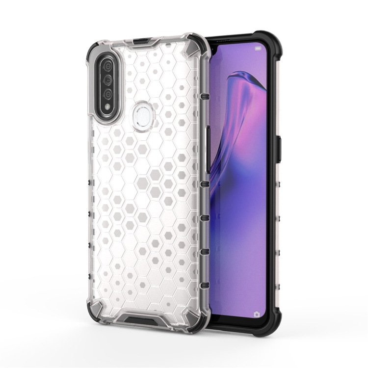 

For OPPO A8/A31 Shockproof Honeycomb PC + TPU Case(White)