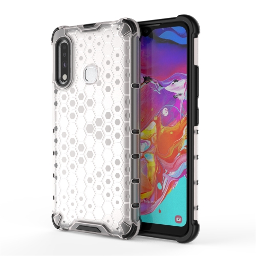 

For Galaxy A70E Shockproof Honeycomb PC + TPU Case(White)