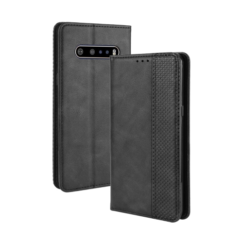 

For LG V60 ThinQ 5G Magnetic Buckle Retro Crazy Horse Texture Horizontal Flip Leather Case , with Holder & Card Slots & Photo Frame(Black)