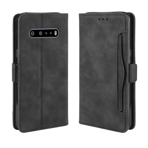 

For LG V60 ThinQ 5G Wallet Style Skin Feel Calf Pattern Leather Case ，with Separate Card Slot(Black)