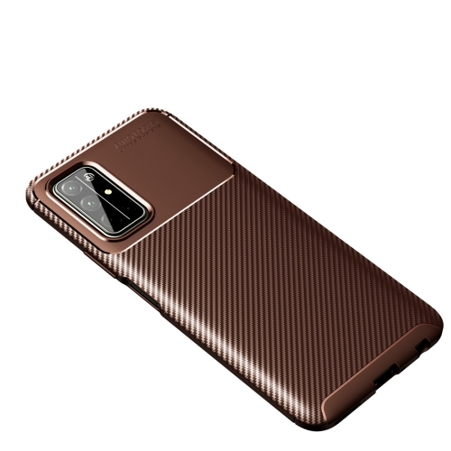 

For Huawei Honor 30S Carbon Fiber Texture Shockproof TPU Case(Brown)