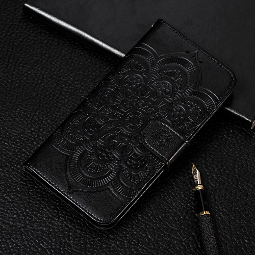 

For Huawei P40 Pro Mandala Embossing Pattern Horizontal Flip Leather Case with Holder & Card Slots & Wallet & Photo Frame & Lanyard(Black)