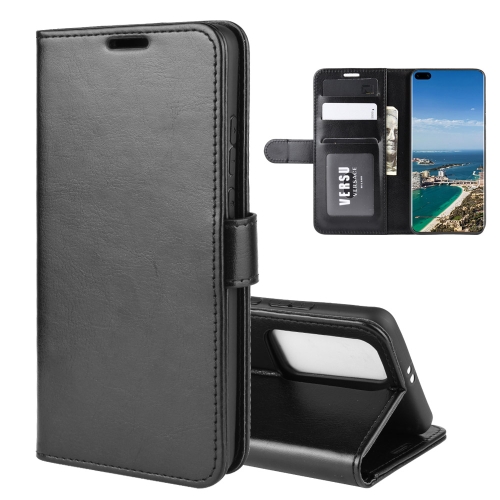 

For Huawei P40 Pro+/P40 Pro Plus R64 Texture Single Horizontal Flip Protective Case with Holder & Card Slots & Wallet& Photo Frame(Black)