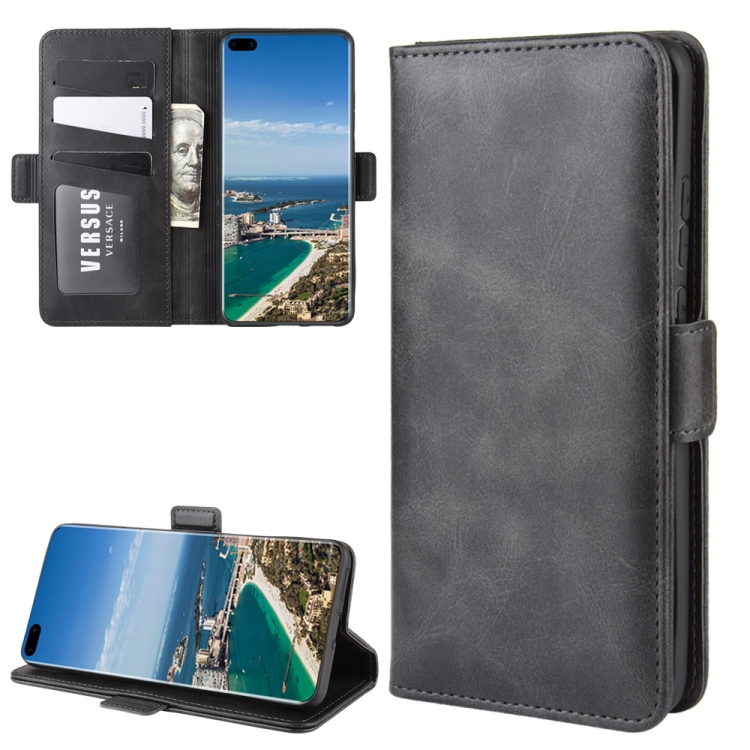 

For Huawei P40 Pro+ Dual-side Magnetic Buckle Horizontal Flip Leather Case with Holder & Card Slots & Wallet(Black)