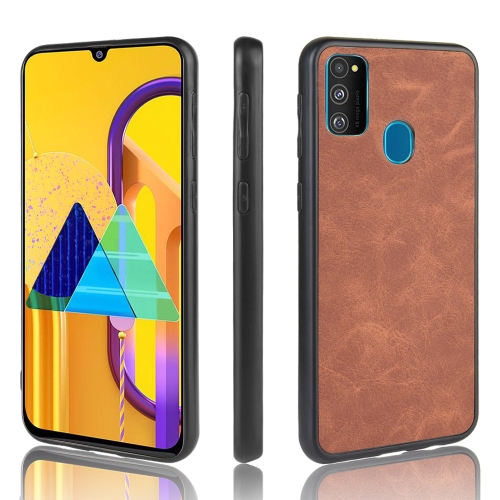 

For Galaxy M21 Shockproof Sheep Skin PC + PU + TPU Case(Brown)
