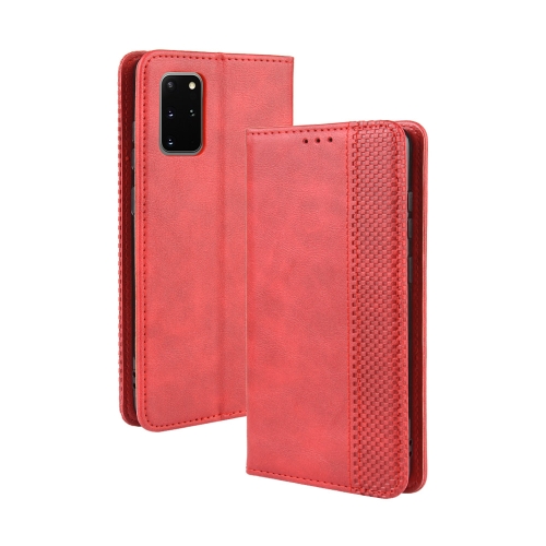 

For Galaxy S20+/S20+5G Magnetic Buckle Retro Crazy Horse Texture Horizontal Flip Leather Case , with Holder & Card Slots & Photo Frame(Red)