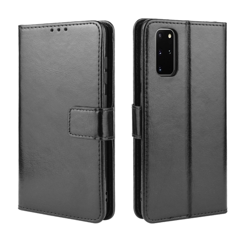 

For Galaxy S20+/S20+5G Retro Crazy Horse Texture Horizontal Flip Leather Case with Holder & Card Slots & Photo Frame(Black)