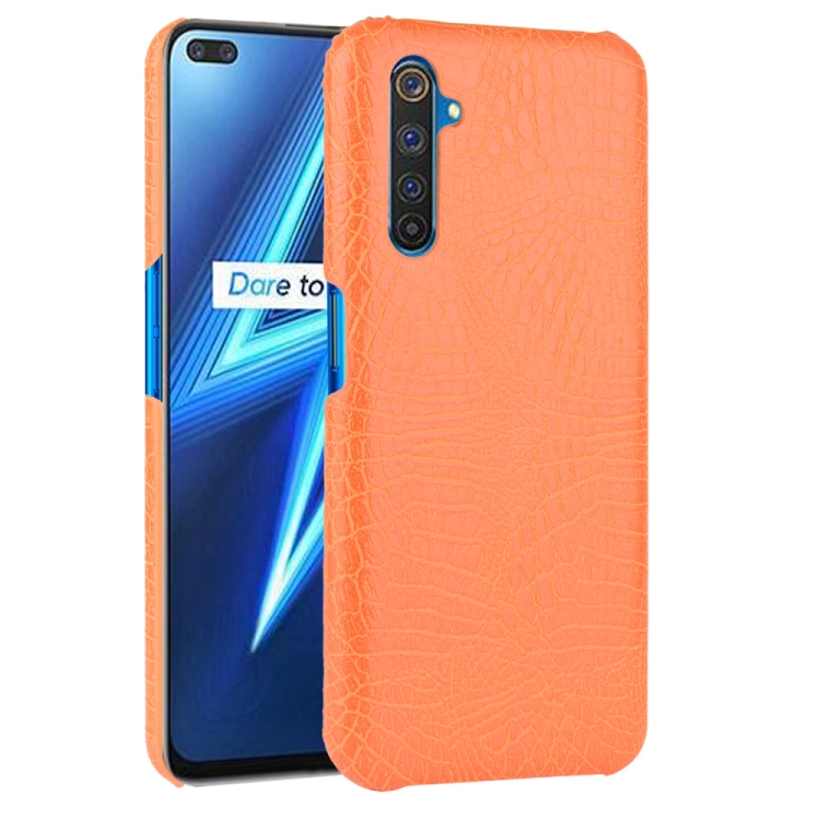 

For Oppo Realme X50 Pro/Realme X50 Pro 5G Shockproof Crocodile Texture PC + PU Case(Orange)