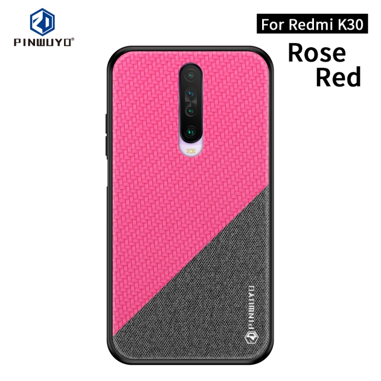 

For Xiaomi RedMi K30 PINWUYO Rong Series Shockproof PC + TPU+ Chemical Fiber Cloth Protective Cover(Red)