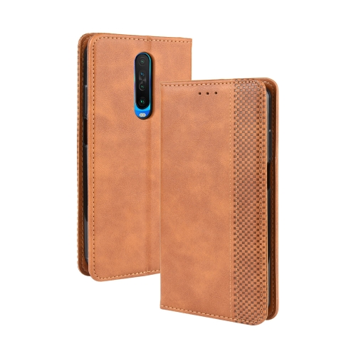 

For Xiaomi Redmi K30/Poco X2 Magnetic Buckle Retro Crazy Horse Texture Horizontal Flip Leather Case , with Holder & Card Slots & Photo Frame(Brown)