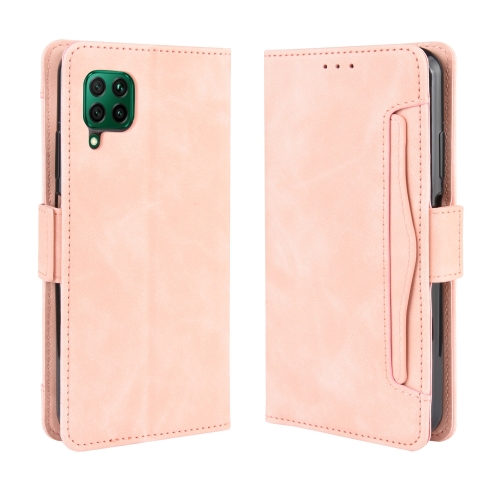 

For Huawei nova 7i/P40 lite/Nova 6SE Wallet Style Skin Feel Calf Pattern Leather Case ，with Separate Card Slot(Pink)