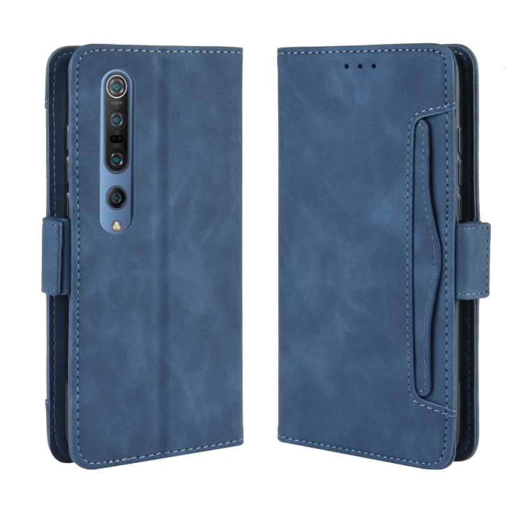 

For Xiaomi Mi 10 / Mi 10 Pro 5G Wallet Style Skin Feel Calf Pattern Leather Case with Separate Card Slots(Blue)