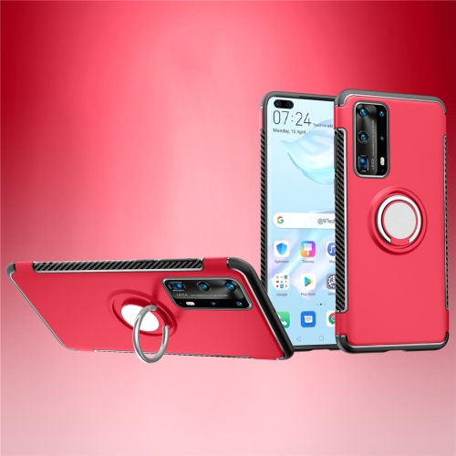 

For Huawei P40 Magnetic 360 Degree Rotation Ring Armor Protective Case(Red)