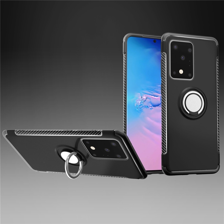 

For Galaxy S20 UItra Magnetic 360 Degree Rotation Ring Armor Protective Case(Black)