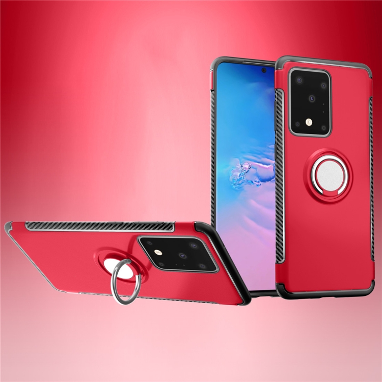 

For Galaxy S20 UItra Magnetic 360 Degree Rotation Ring Armor Protective Case(Red)