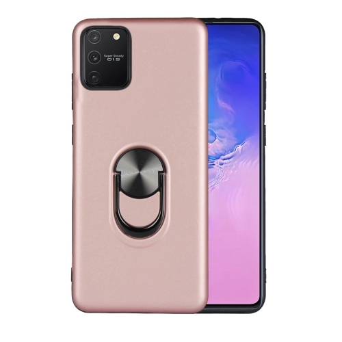 

For Galaxy S10 Lite & A91 & M80s 360 Rotary Multifunctional Stent PC+TPU Case with Magnetic Invisible Holder(Rose Gold)