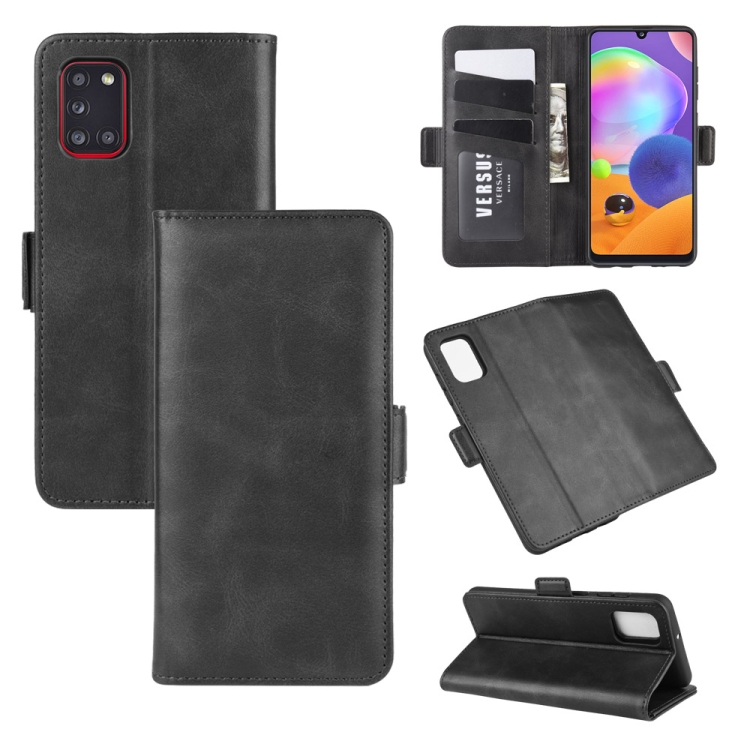 

For Galaxy A31 Dual-side Magnetic Buckle Horizontal Flip Leather Case with Holder & Card Slots & Wallet(Black)