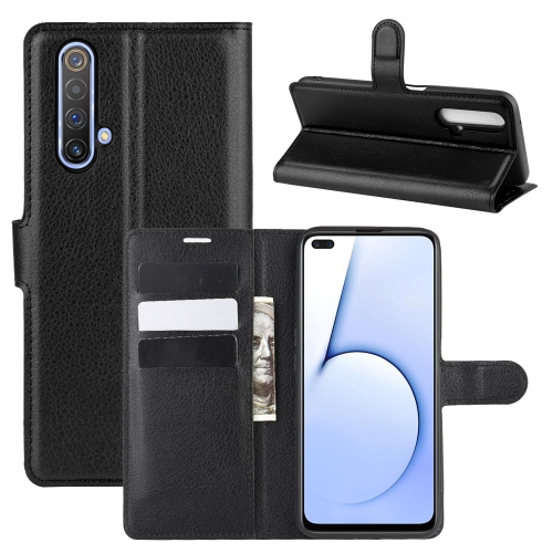 

For OPPO Realme X50 5G Litchi Texture Horizontal Flip Protective Case with Holder & Card Slots & Wallet(Black)