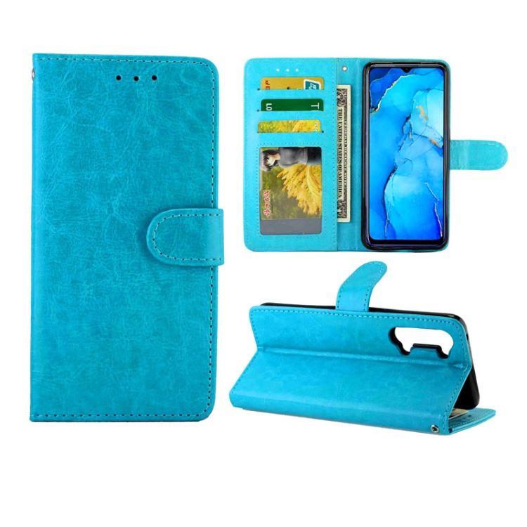 

For OPPO Reno3 Crazy Horse Texture Leather Horizontal Flip Protective Case with Holder & Card Slots & Wallet & Photo Frame(baby Blue)
