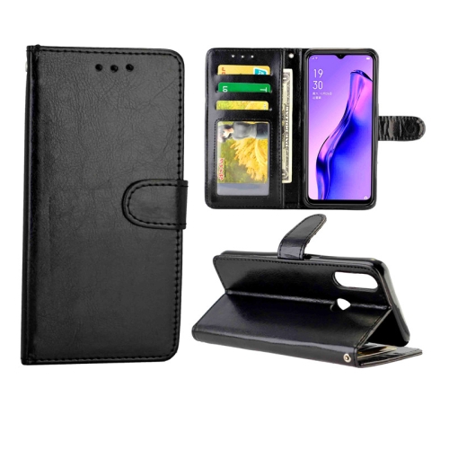 

For OPPO A31/A8 Crazy Horse Texture Leather Horizontal Flip Protective Case with Holder & Card Slots & Wallet & Photo Frame(black)