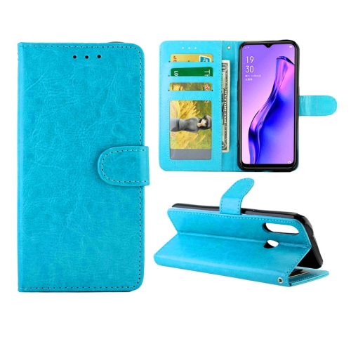 

For OPPO A31/A8 Crazy Horse Texture Leather Horizontal Flip Protective Case with Holder & Card Slots & Wallet & Photo Frame(baby Blue)