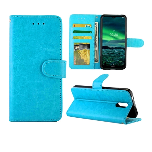 

For Nokia 2.3 Crazy Horse Texture Leather Horizontal Flip Protective Case with Holder & Card Slots & Wallet & Photo Frame(baby Blue)