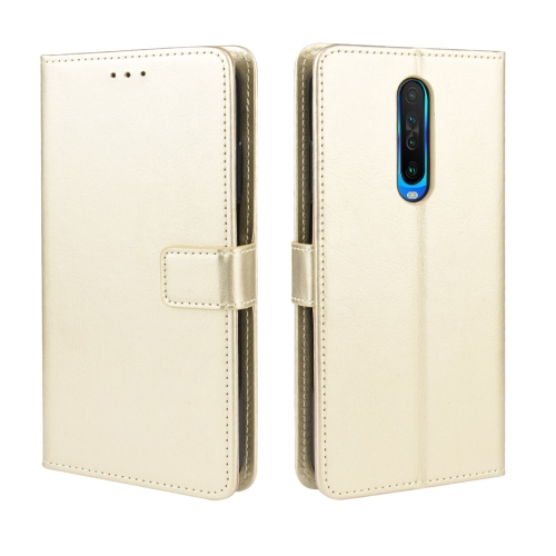 

For Xiaomi Redmi K30/Poco X2 Retro Crazy Horse Texture Horizontal Flip Leather Case , with Holder & Card Slots & Photo Frame(Gold)