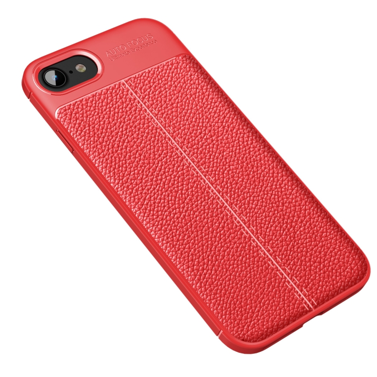 

For iPhone SE 2020 Litchi Texture TPU Shockproof Case(Red)