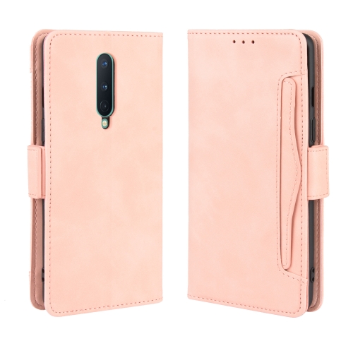 

For OnePlus 8 Wallet Style Skin Feel Calf Pattern Leather Case with Separate Card Slot(Pink)