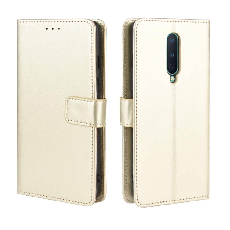 

For OnePlus 8 Retro Crazy Horse Texture Horizontal Flip Leather Case , with Holder & Card Slots & Photo Frame(Gold)