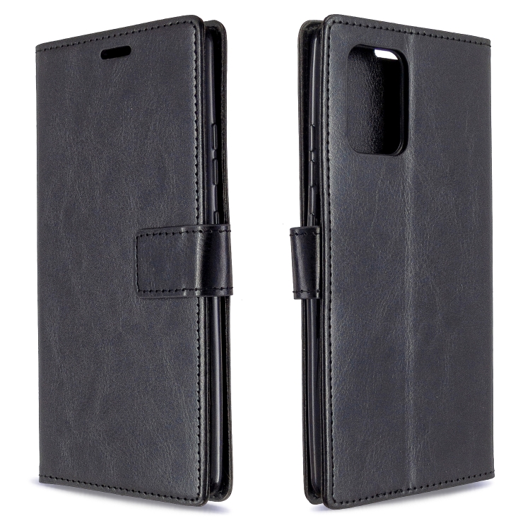 

For Galaxy A91 Crazy Horse Texture Horizontal Flip Leather Case with Holder & Card Slots & Wallet & Photo Frame(black)