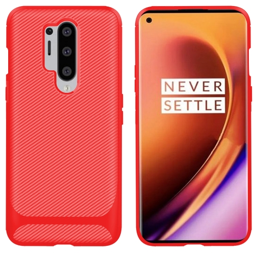 

For OnePlus 8 Pro ENKAY ENK-PC012 Carbon Fiber Texture Solid Color TPU Slim Case Soft Cover(Red)