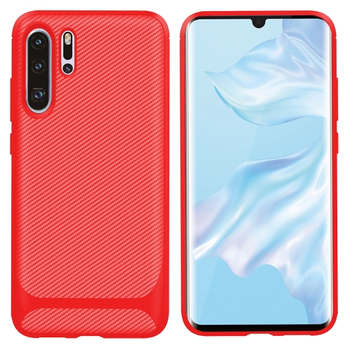 

For HUAWEI P30 Pro ENKAY ENK-PC024 Carbon Fiber Texture Solid Color TPU Slim Case Soft Cover(Red)