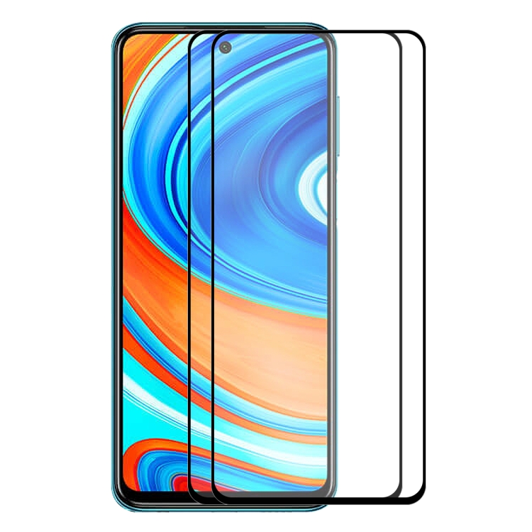 

For Xiaomi Redmi Note 9 2 PCS ENKAY Hat-Prince Full Glue 0.26mm 9H 2.5D Tempered Glass Full Coverage Film