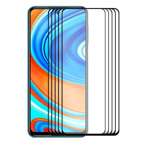 

For Xiaomi Redmi Note 9 5 PCS ENKAY Hat-Prince Full Glue 0.26mm 9H 2.5D Tempered Glass Full Coverage Film