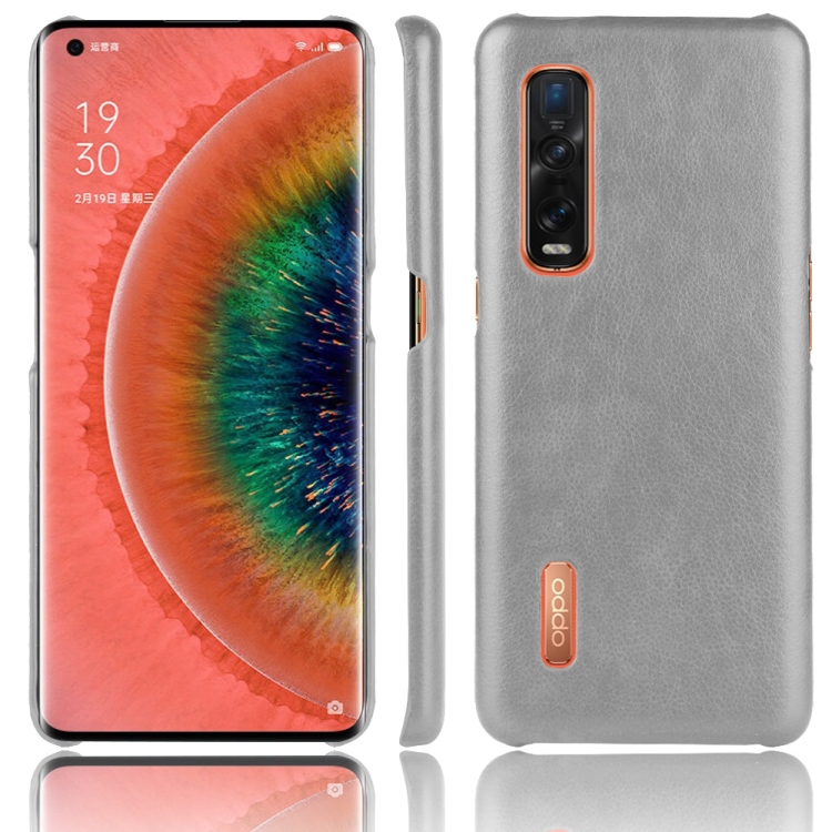 

For Oppo Find X2 Pro Shockproof Litchi Texture PC + PU Case(Gray)