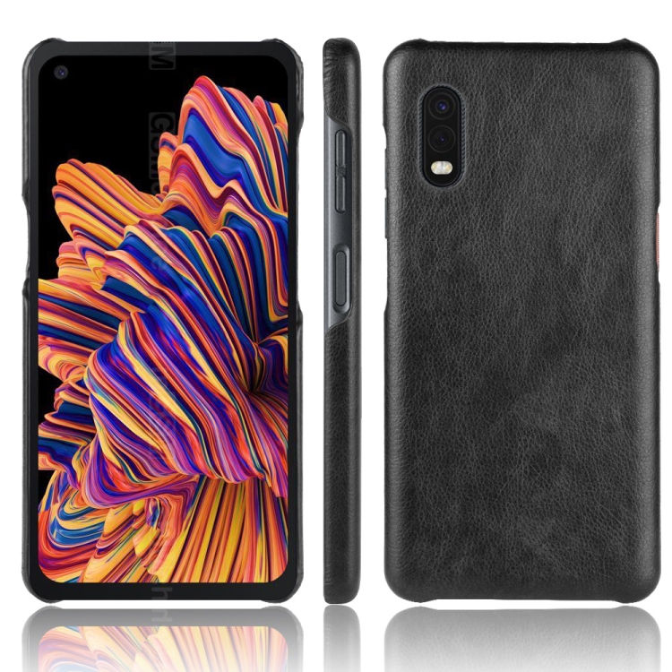 

For Galaxy Xcover Pro Shockproof Litchi Texture PC + PU Case(Black)