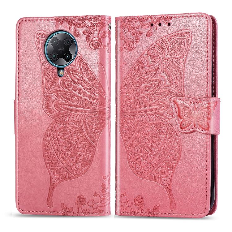 

For Xiaomi Redmi K30 Pro Butterfly Love Flower Embossed Horizontal Flip Leather Case with Bracket / Card Slot / Wallet / Lanyard(Pink)