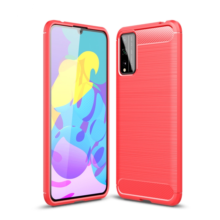 

For Huawei Honor Play 4T Pro Brushed Texture Carbon Fiber TPU Case(Red)