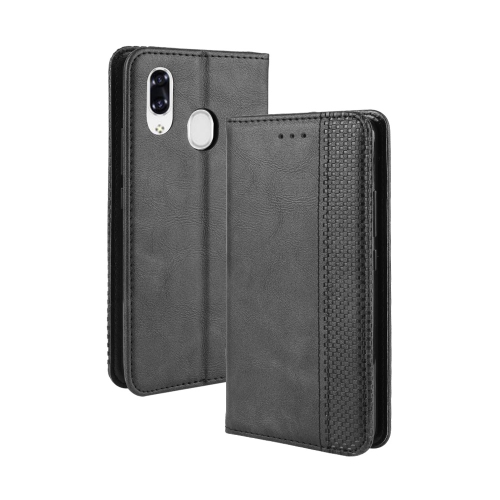 

For ZTE Libero S10 Magnetic Buckle Retro Crazy Horse Texture Horizontal Flip Leather Case , with Holder & Card Slots & Photo Frame(Black)