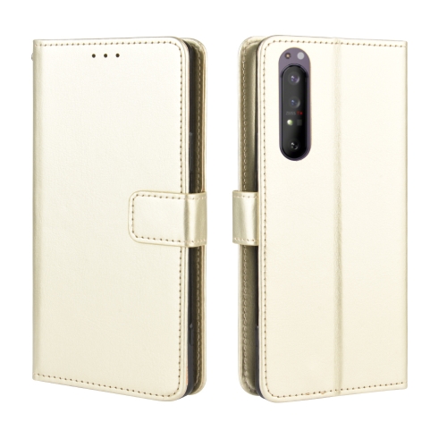 

For Sony Xperia 1 II Retro Crazy Horse Texture Horizontal Flip Leather Case , with Holder & Card Slots & Photo Frame(Gold)