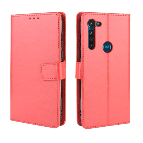 

For Motorola Moto G8 Power Retro Crazy Horse Texture Horizontal Flip Leather Case , with Holder & Card Slots & Photo Frame(Red)