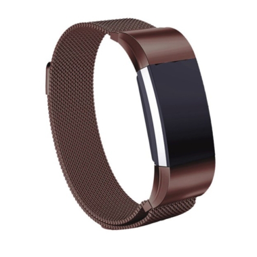 

Stainless Steel Magnet Wrist Strap for FITBIT Charge 4， Large Size: 210x18mm(Coffee)