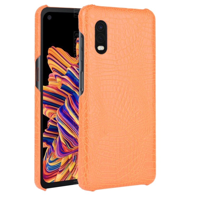 

For Galaxy Xcover Pro Shockproof Crocodile Texture PC + PU Case(Orange)