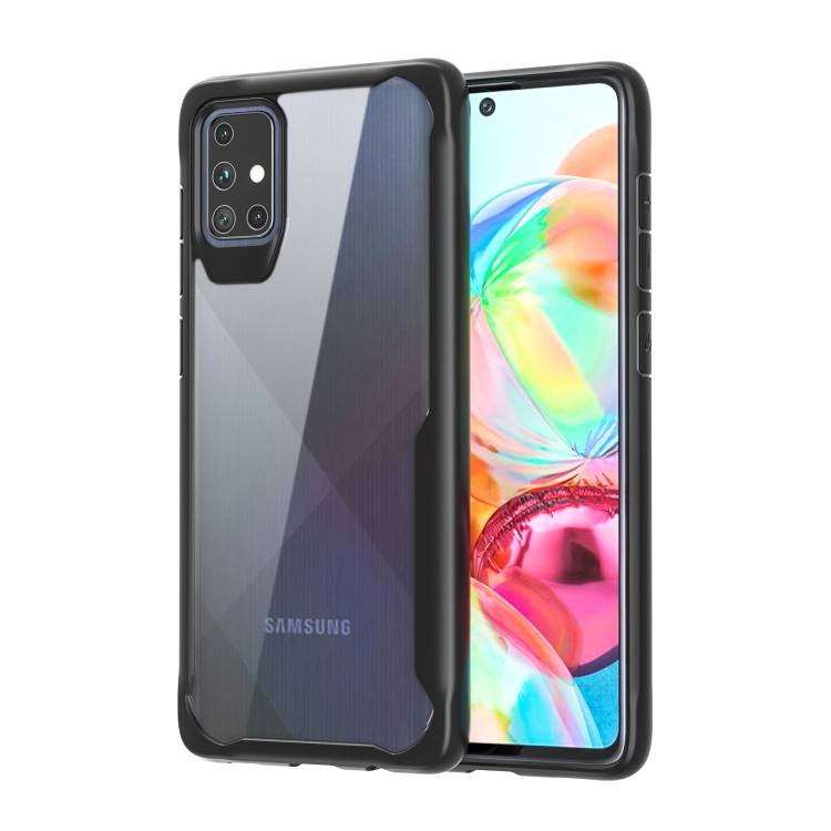 

For Galaxy A71 5G Transparent PC + TPU Full Coverage Shockproof Protective Case(Black)