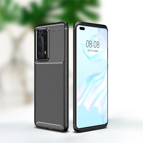 

For Huawei P40 Pro+ Carbon Fiber Texture Shockproof TPU Case(Black)